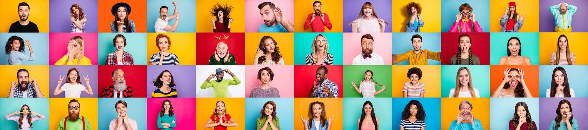 Photo,Collage,Of,Group,Of,Glad,Cheerful,Excited,Astonished,Funky